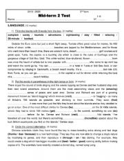 English Worksheet: mid term 2 3rd form