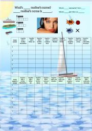 English Worksheet: battleship possessive 