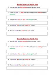 English Worksheet: Reports from the North Pole