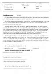 English Worksheet: full-term test N3 8th form