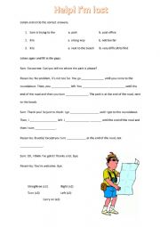 English Worksheet: Map and Directions
