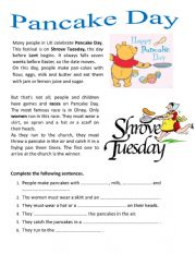 English Worksheet: Pancake Day