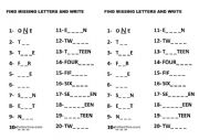 English Worksheet: Numbers