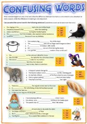 English Worksheet: CONFUSING WORDS