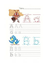 English Worksheet: A and B worksheet