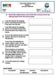 English Worksheet: environments