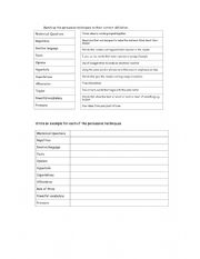 English Worksheet: Persuasive Devices