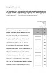 English Worksheet: Editing Task B1 - India