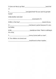 English Worksheet: Present continuous