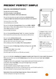 English Worksheet: PRESENT PERFECT & PAST SIMPLE USE SUMMARY