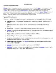 English Worksheet: Rhymes