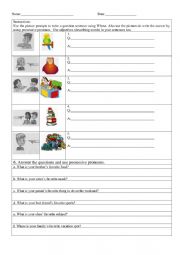 English Worksheet: Possessive Pronouns