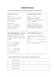 English Worksheet: CONDITIONALS THROUGH SONGS