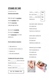 Stand by me worksheet