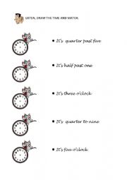 English Worksheet: what time is it