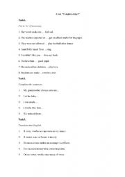 English Worksheet: Complex Object