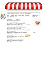 English Worksheet: AT THE RESTAURANT
