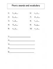 English Worksheet: phonics sound recognition