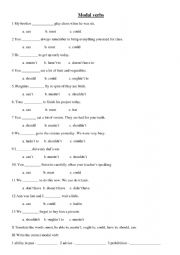 English Worksheet: Modal verbs (can, must, should, have to)