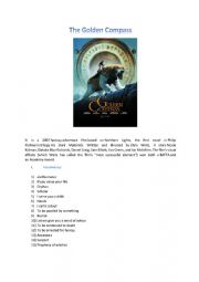 English Worksheet: The golden compass (movie worksheet)