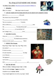 English Worksheet: song ka ching by Shania Twain