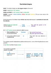 English Worksheet: The British Empire