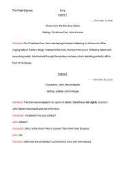 English Worksheet: The Polar Express Drama 