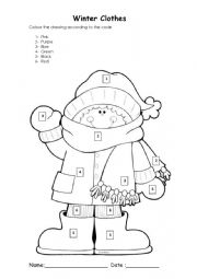 English Worksheet: Winter Clothes