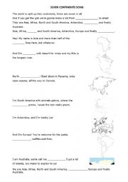 English Worksheet: Seven continents