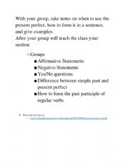 English Worksheet: Present Perfect Students Teach 