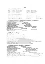 English Worksheet: Degrees of adjective