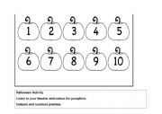 English Worksheet: Halloween To Colour Activity