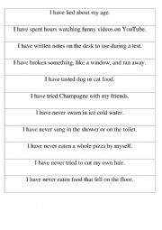 English Worksheet: Have you ever