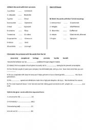 English Worksheet: vocabulary quiz