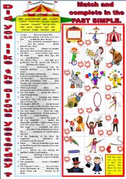 Do you like circuses. Matching vocabulary + past simple + key