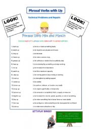 Phrasal Verbs with Up - Technical Problems and Repairs 