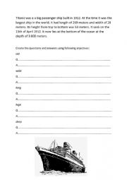 English Worksheet: Measurements - Titanic
