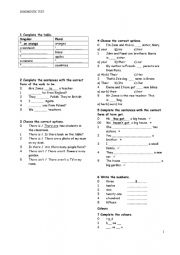 English Worksheet: DIAGNOSTIC TEST