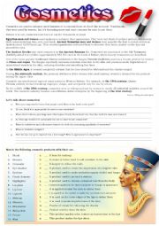 English Worksheet: COSMETICS