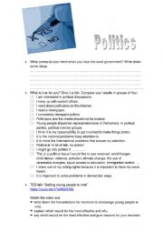 English Worksheet: Politics