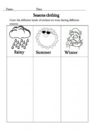 English Worksheet: Seasons and Clothes