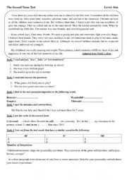 English Worksheet: exam 