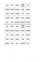 English Worksheet: Bingo: Past Simple - Irregular verbs