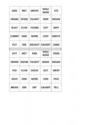 Bingo: Past Simple - Irregular verbs