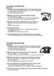 English Worksheet: Telephone Conversations