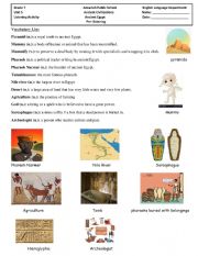 English Worksheet: ancient egypt
