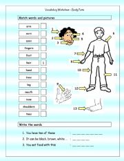 English Worksheet: Body Parts