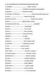 English Worksheet: comparative