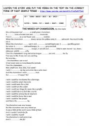 The Mixed Up Chameleon - listening with past simple tense practice