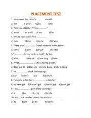 English Worksheet: Placement test